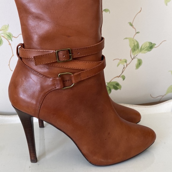 Lauren Ralph Lauren Shoes - Ralph Lauren Kyla Pecan Leather Boots. Size 7.5